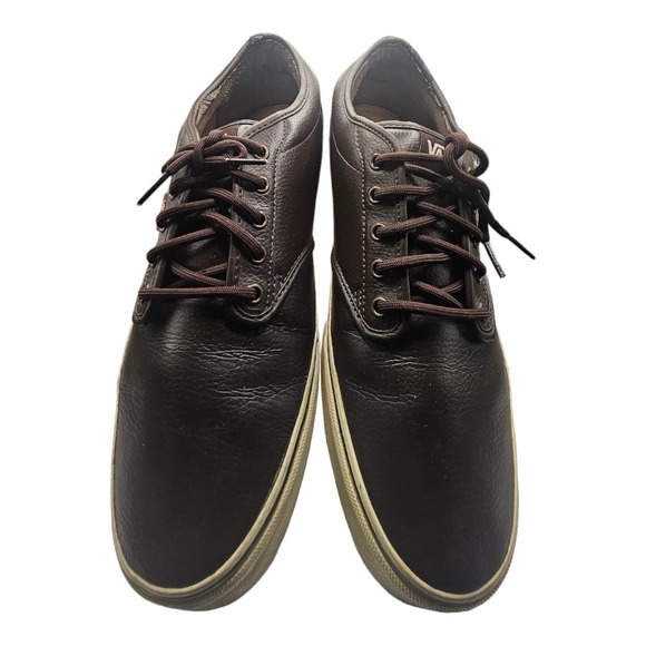 VANS Classic TC9R Chocolate Brown Leather Sneakers Mens 12 - Picture 3 of 10